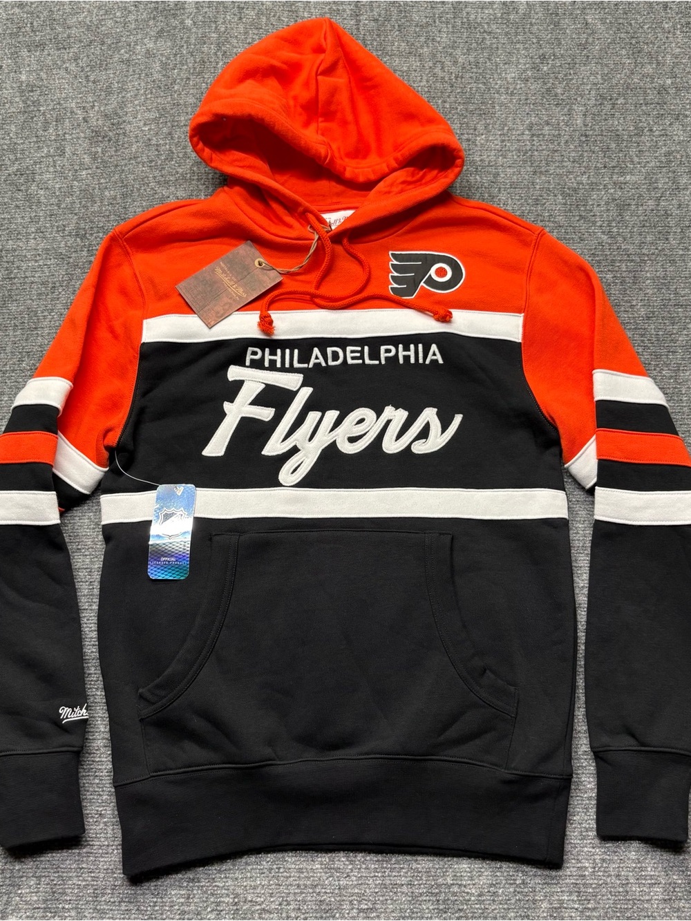 Mitchell & Ness Sweatshirt Men S Black Philadelphia Flyers Head Coach Hoodie NEW